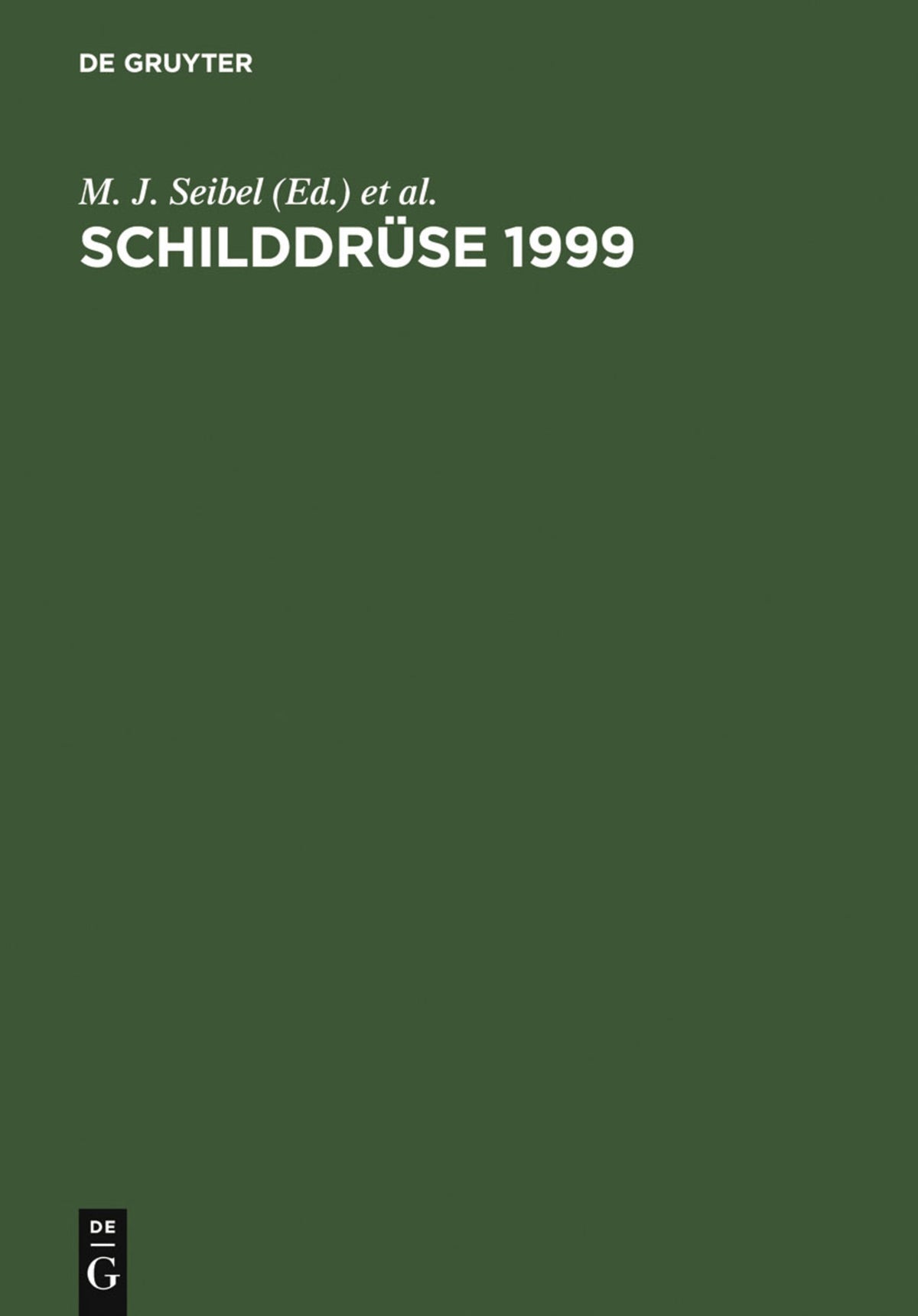 Cover image for Schilddrüse 1999 ISBN 9783110168457