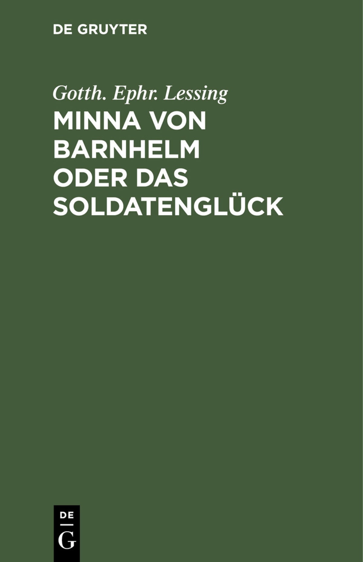 Cover image for Minna von Barnhelm oder das Soldatenglück ISBN 9783112508633
