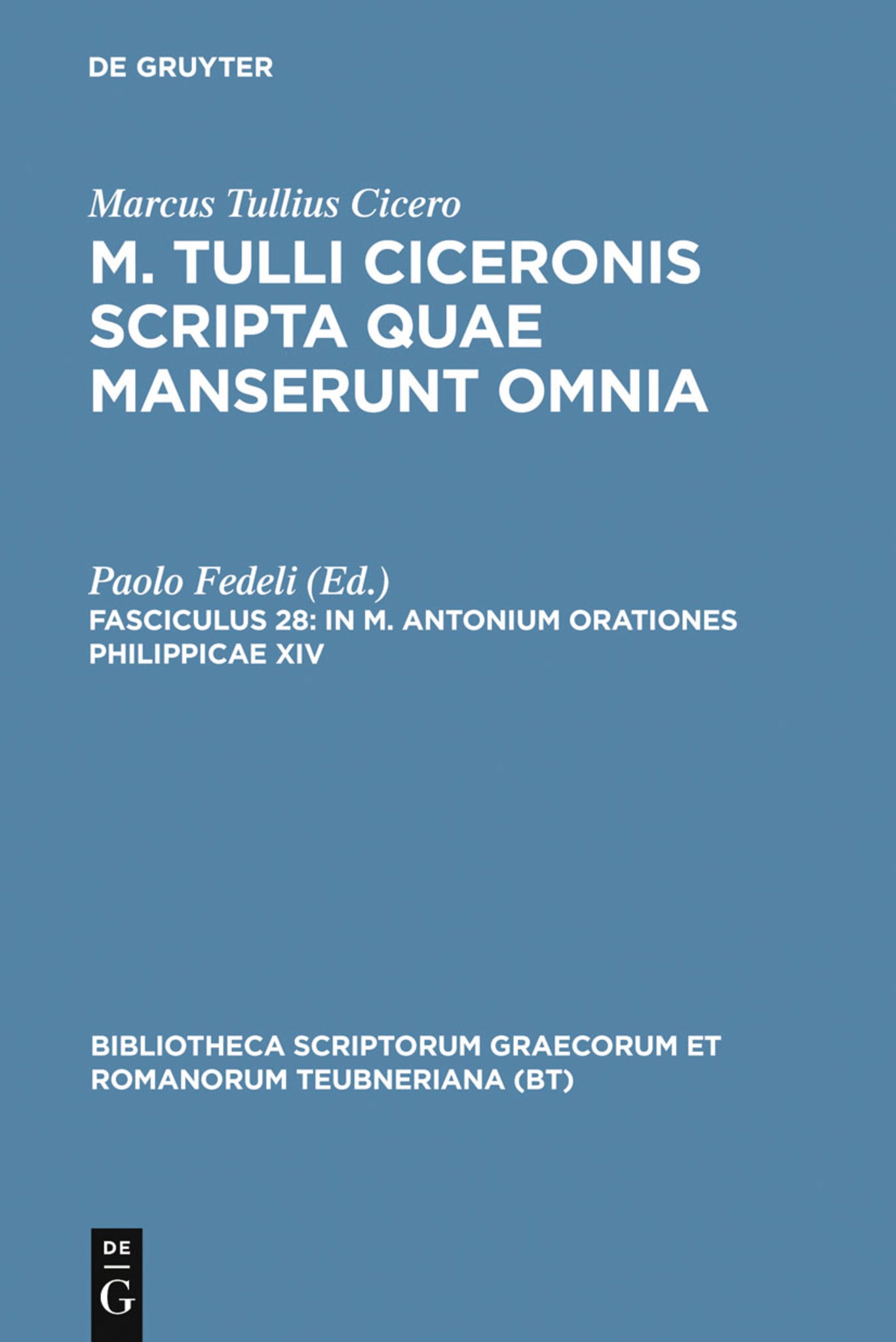 Cover image for In M. Antonium orationes Philippicae XIV ISBN 9783598712005