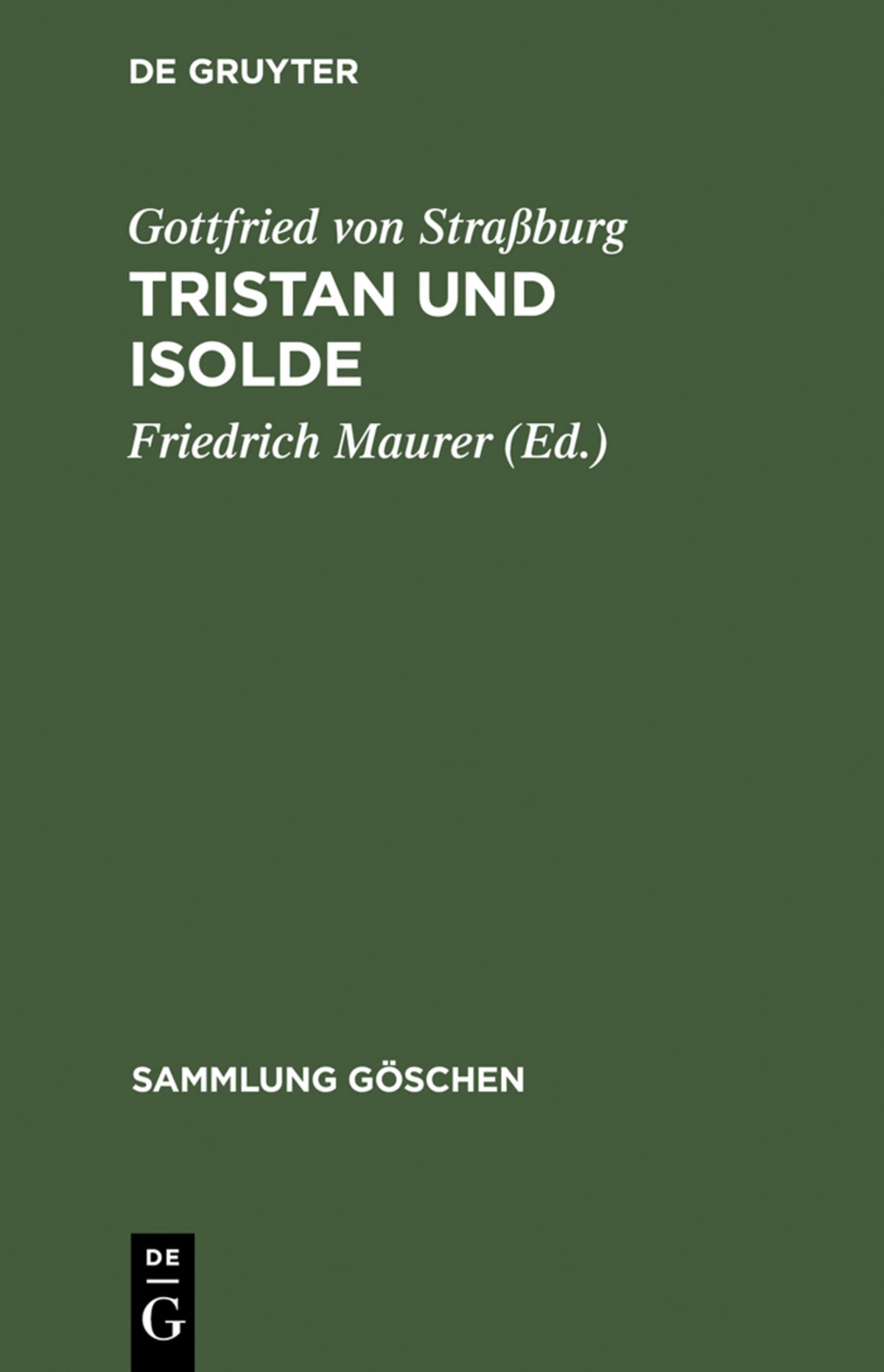 Cover image for Tristan und Isolde ISBN 9783110108538