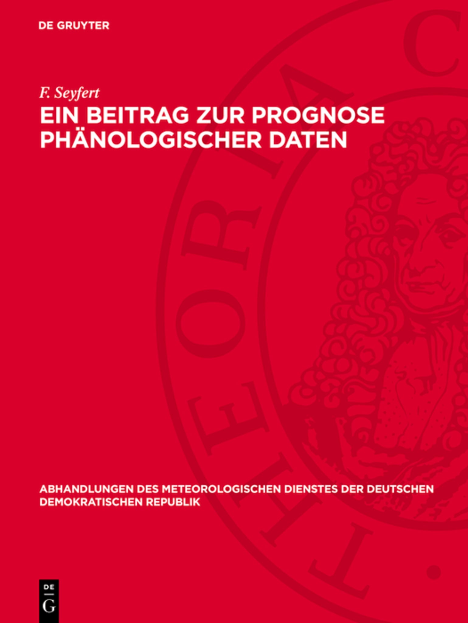 Cover image for Ein Beitrag zur Prognose phänologischer Daten ISBN 9783112786567