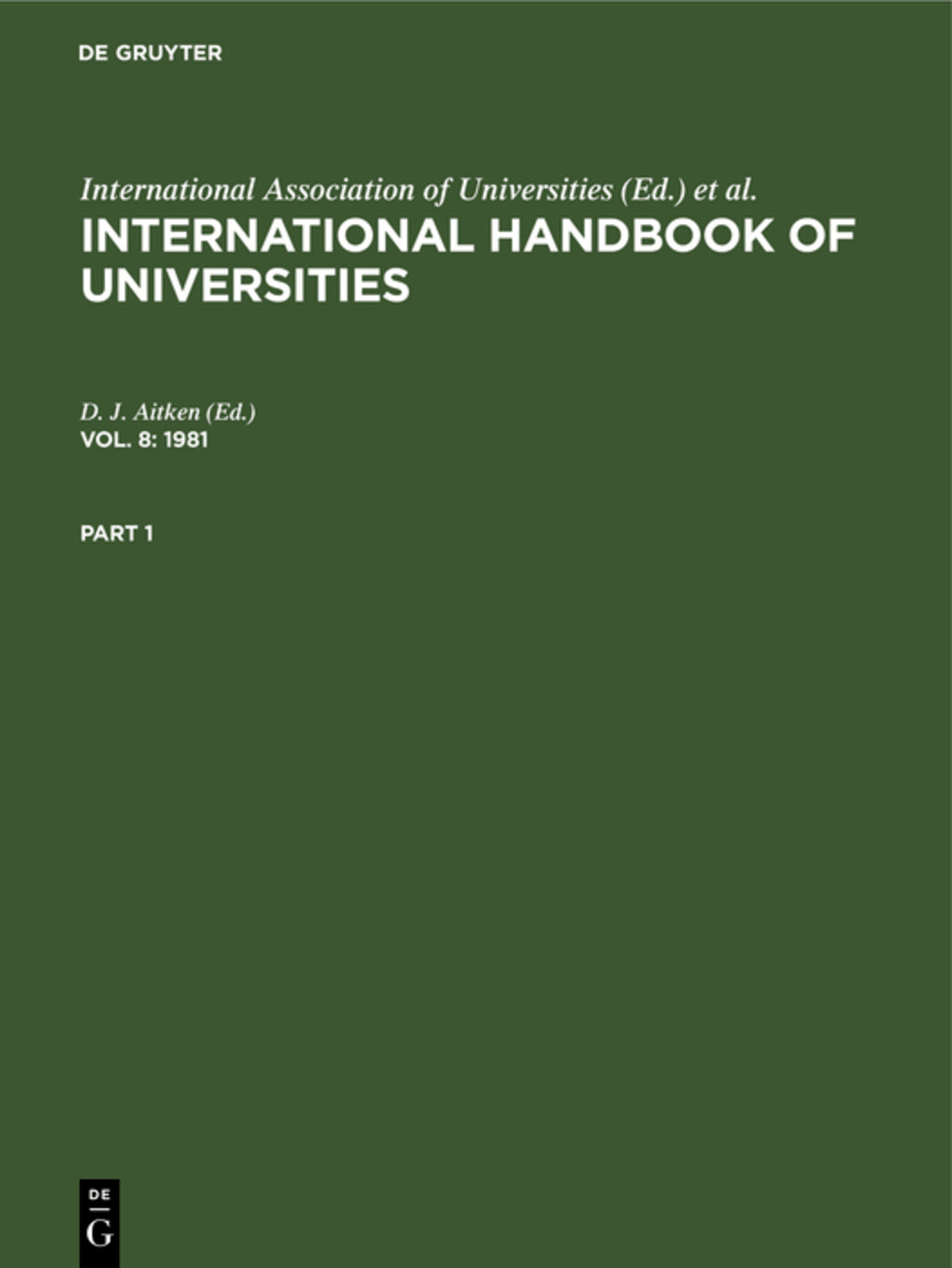 Cover image for 1981 ISBN 9783112304693