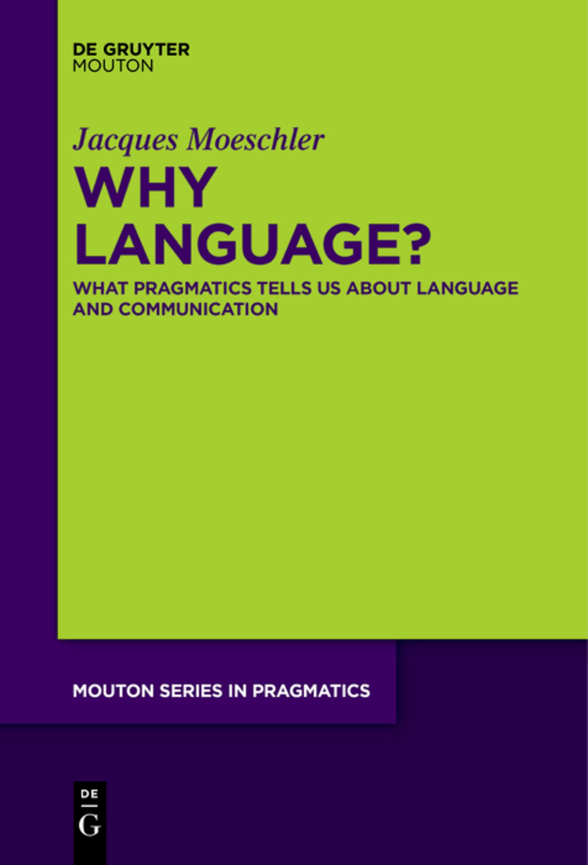 Cover image for Why Language? ISBN 9783111266763