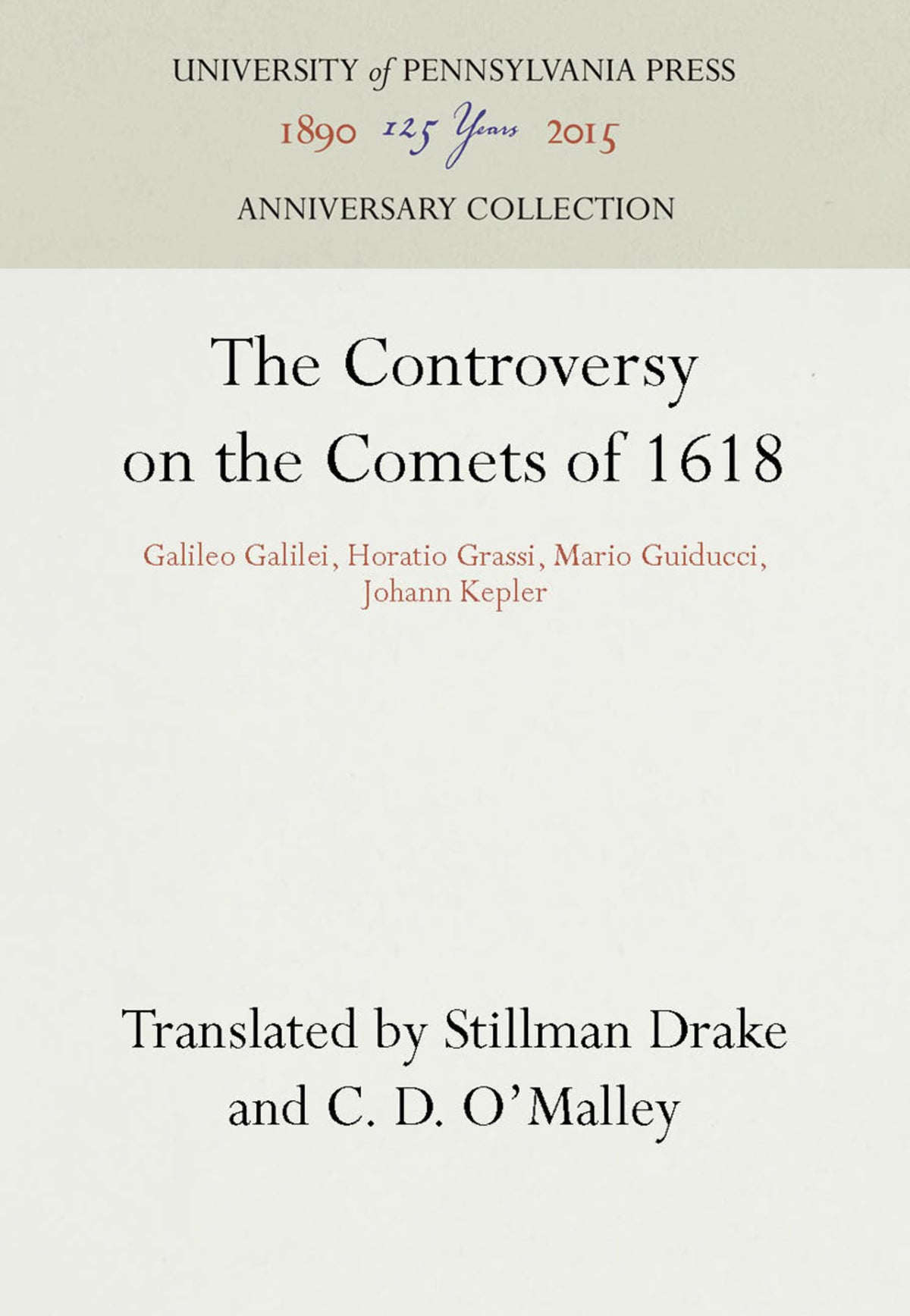 Cover image for The Controversy on the Comets of 1618 ISBN 9781512801453