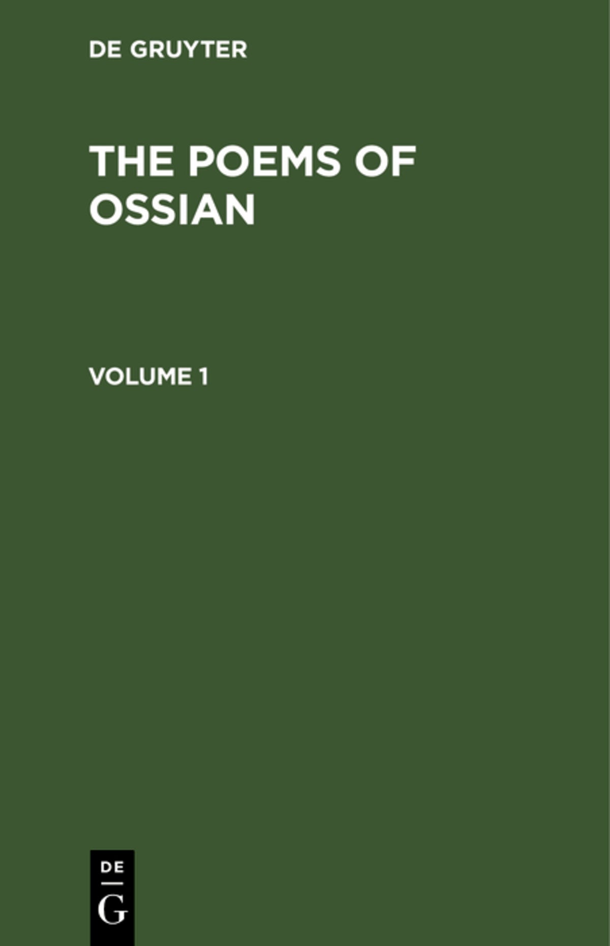 Cover image for The Poems of Ossian. Volume 1 ISBN 9783112688359