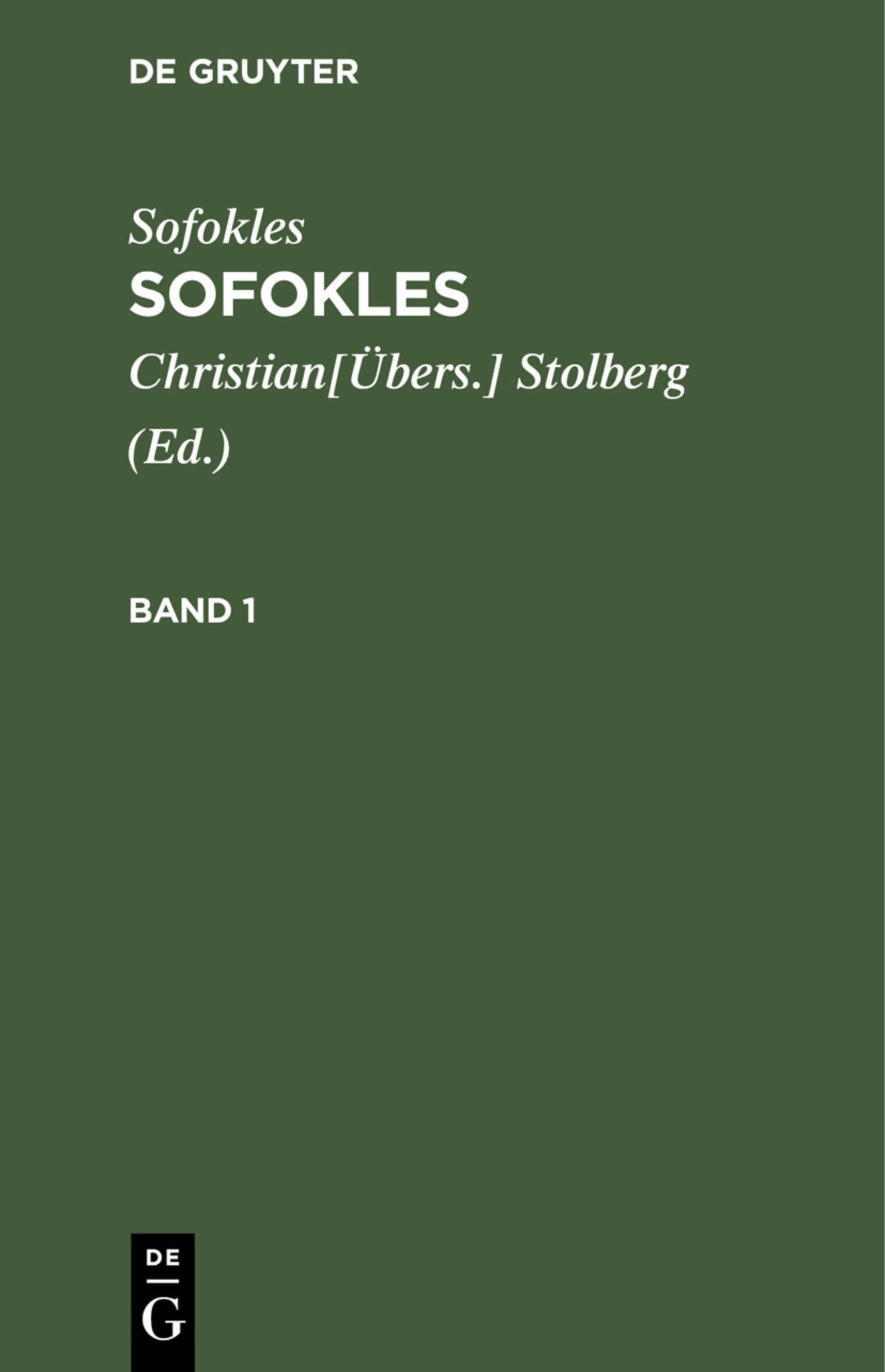 Sofokles: Sofokles. Band 1