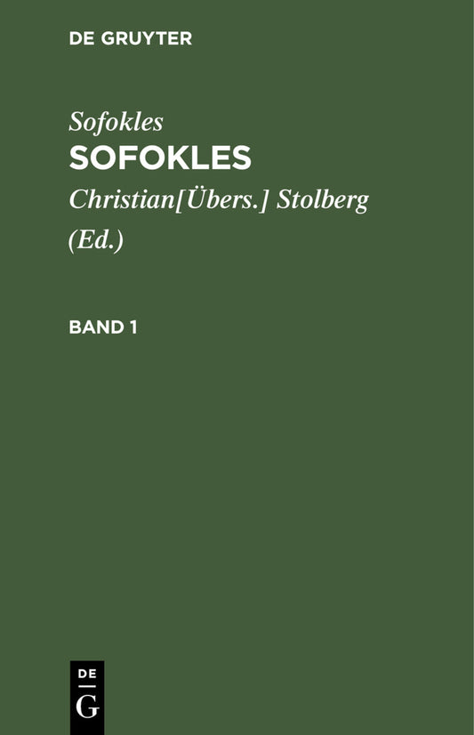 Sofokles: Sofokles. Band 1