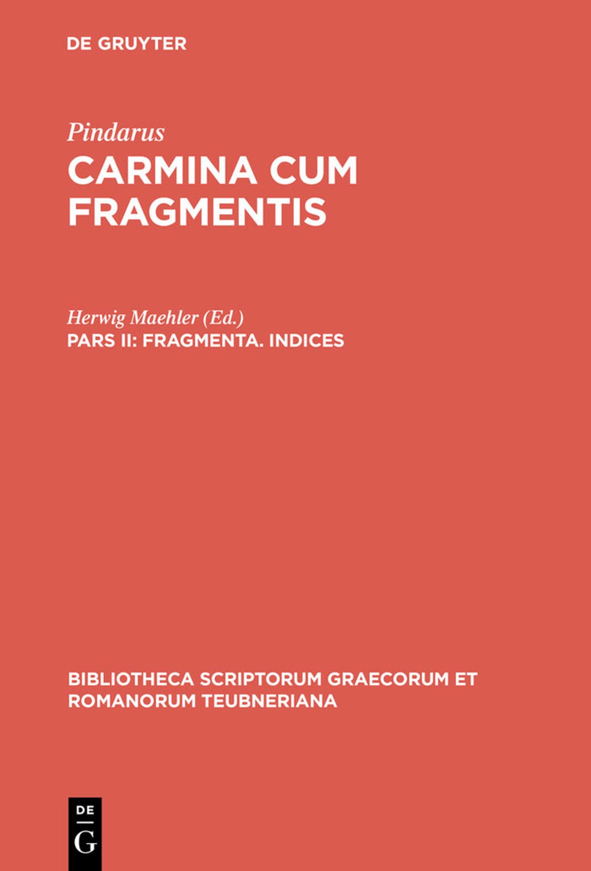Cover image for Fragmenta. Indices ISBN 9783598715860