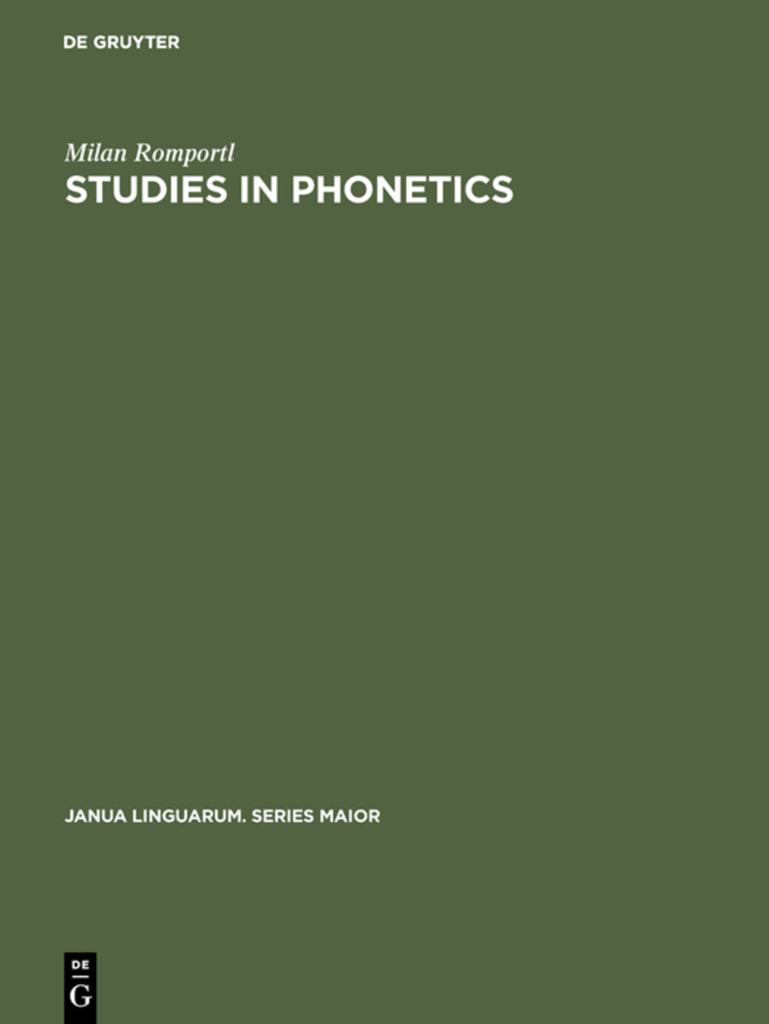 Cover image for Studies in Phonetics ISBN 9789027926678