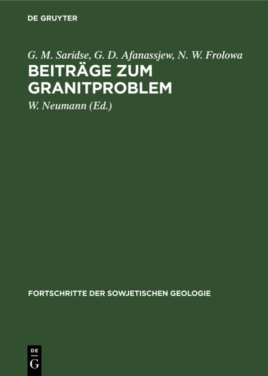 Beiträge zum Granitproblem