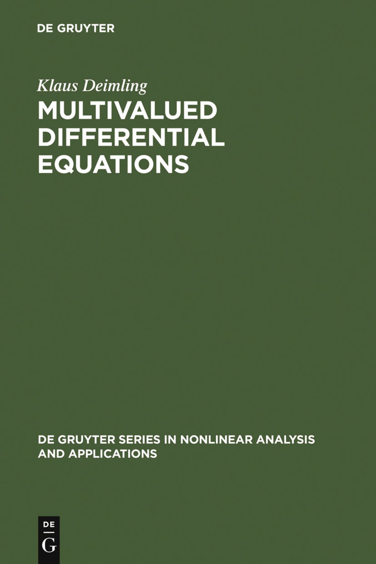 Cover image for Multivalued Differential Equations ISBN 9783110132120