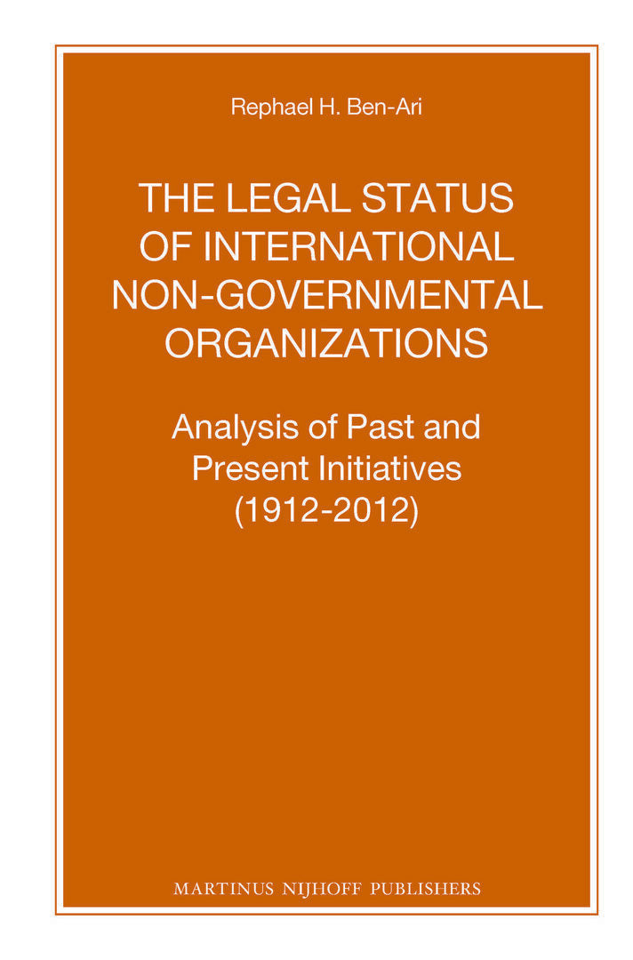 Cover image for The Legal Status of International Non-Governmental Organizations ISBN 9789004254367