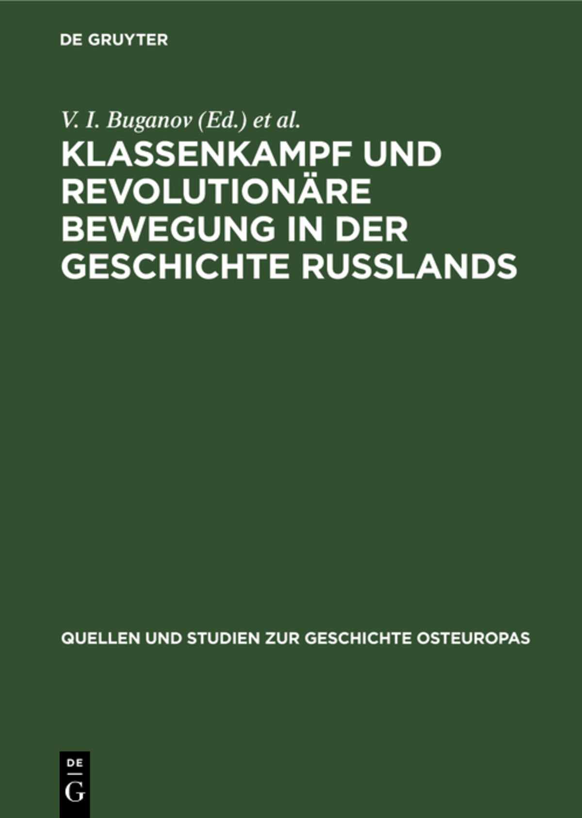 Cover image for Klassenkampf und revolutionäre Bewegung in der Geschichte Russlands ISBN 9783112564035