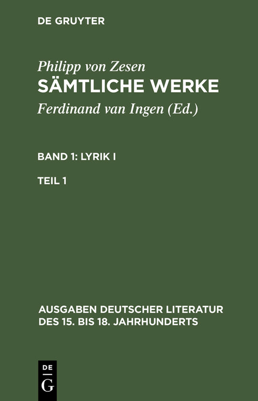 Lyrik I. Erster Teil
