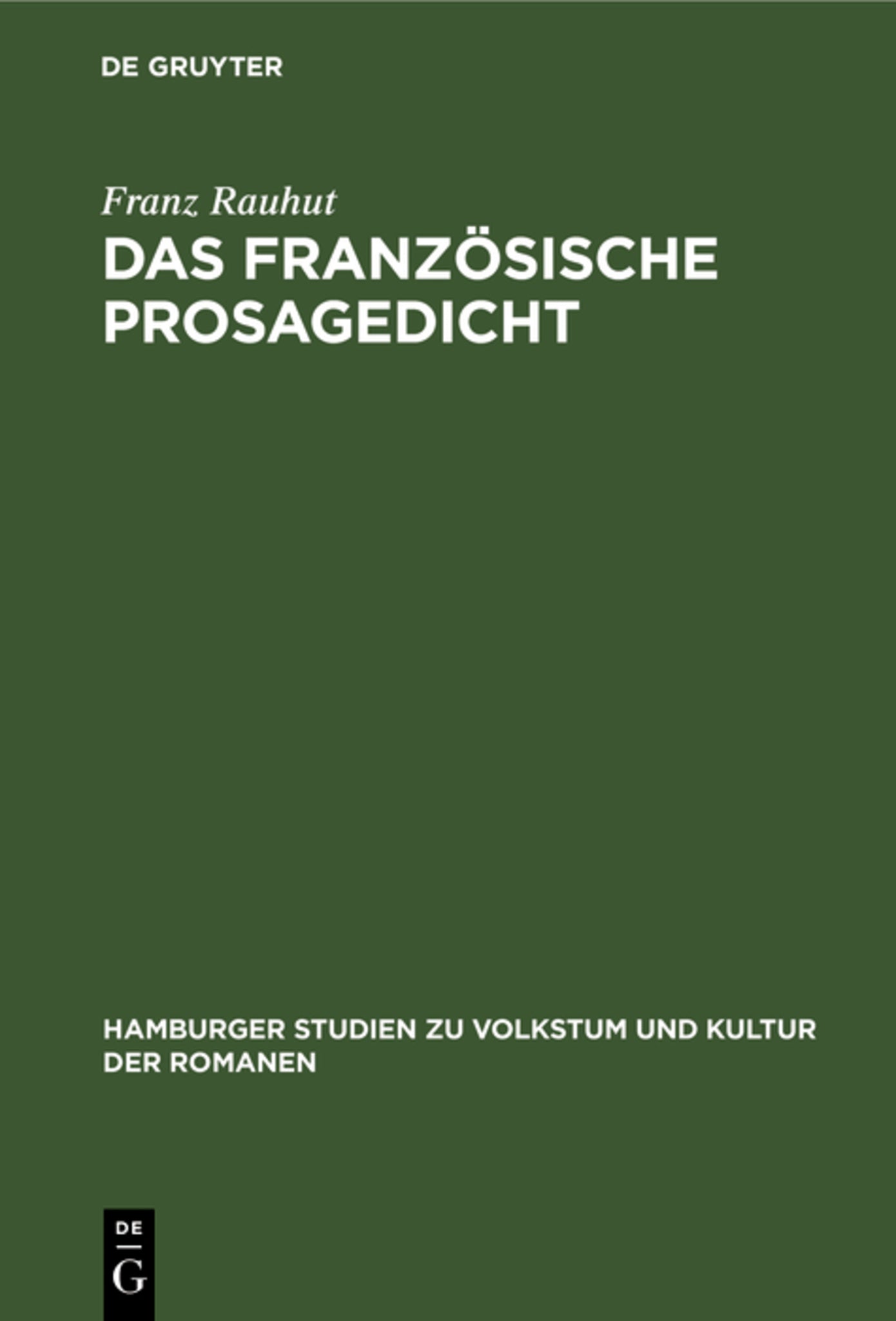 Das französische Prosagedicht