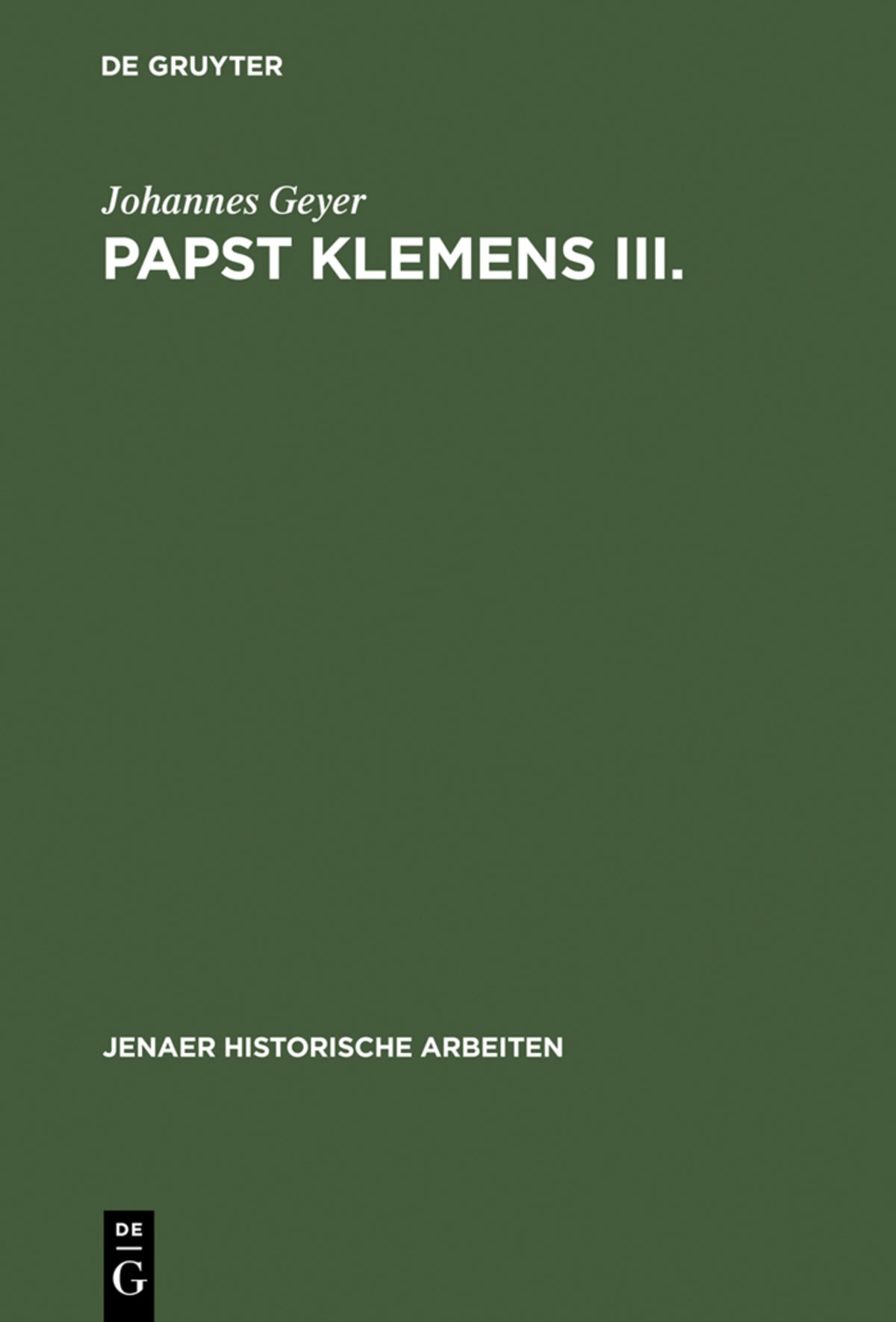 Cover image for Papst Klemens III. ISBN 9783111140230