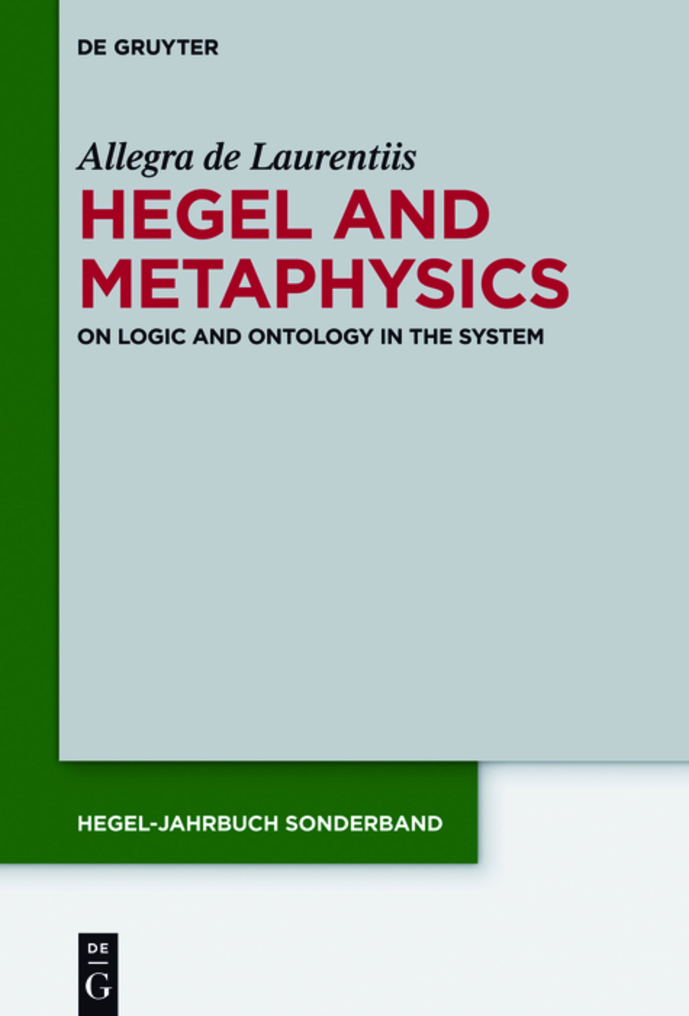 Cover image for Hegel and Metaphysics ISBN 9783110427233
