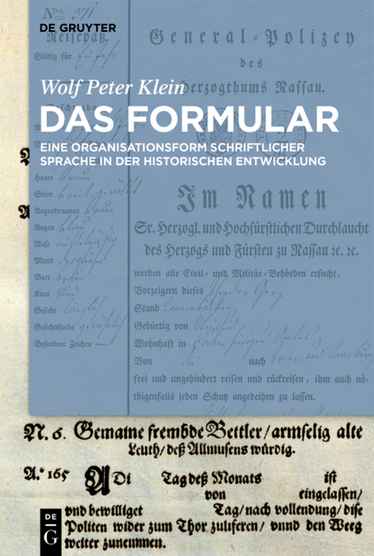 Cover image for Das Formular ISBN 9783112232484