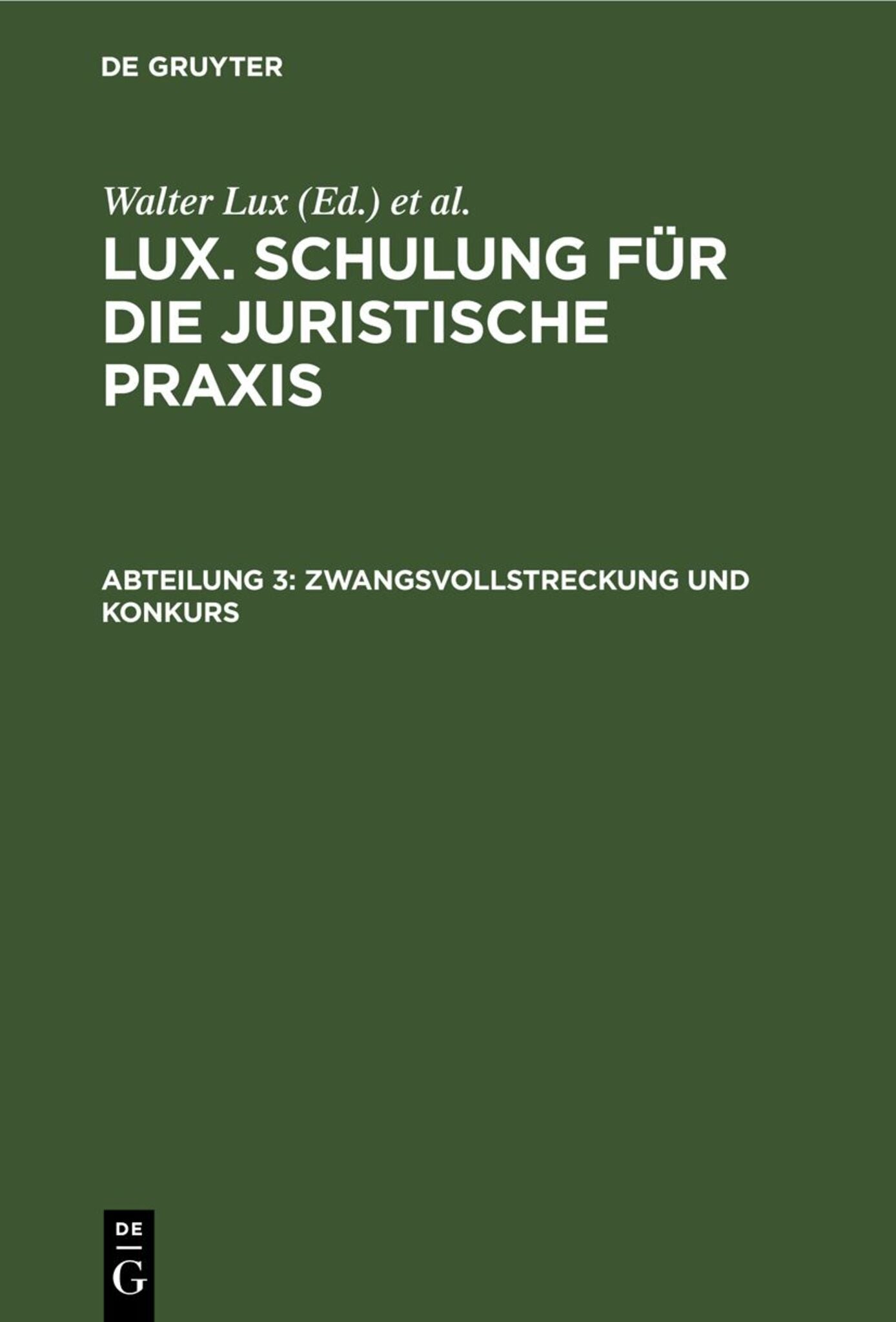 Zwangsvollstreckung und Konkurs