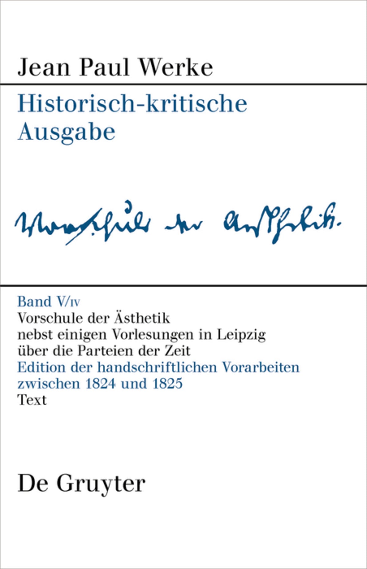 Vorschule der Aesthetik