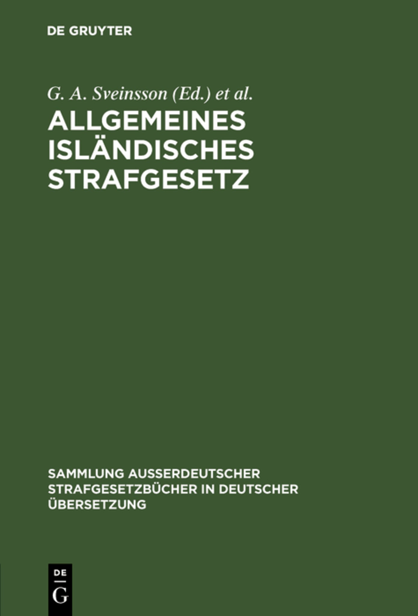 Cover image for Allgemeines isländisches Strafgesetz ISBN 9783111032962