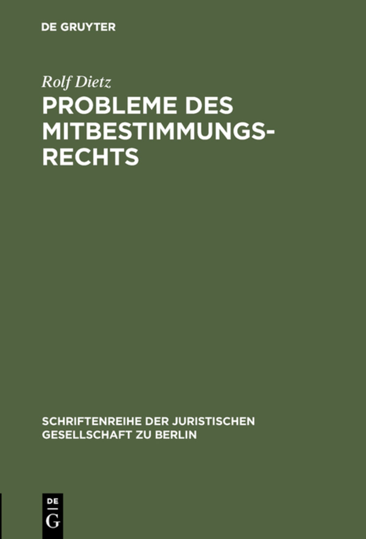 Probleme des Mitbestimmungsrechts