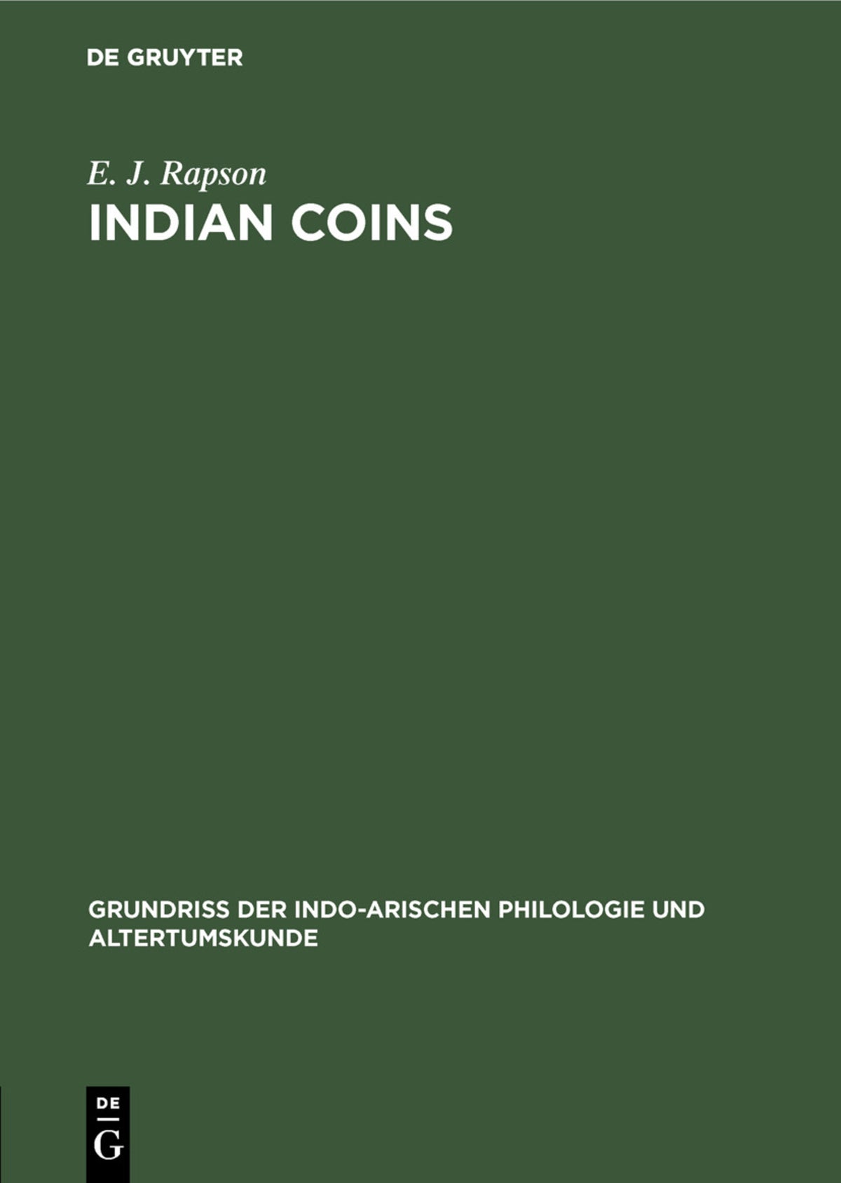 Cover image for Indian coins ISBN 9783111042510