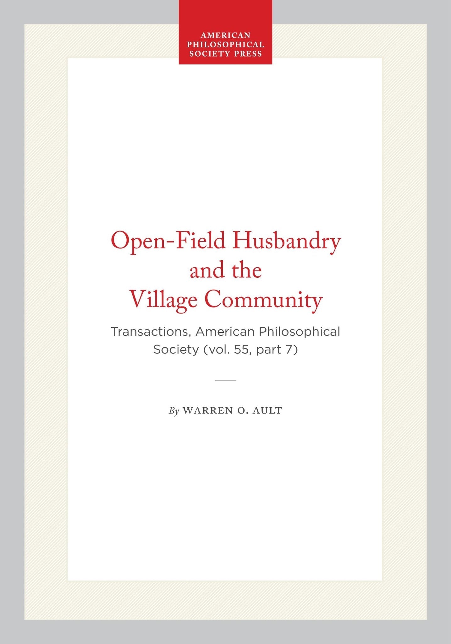 Open-Field Husbandry and the Village Community