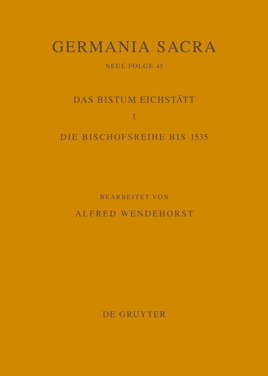 Die Bistümer der Kirchenprovinz Mainz. Das Bistum Eichstätt 1