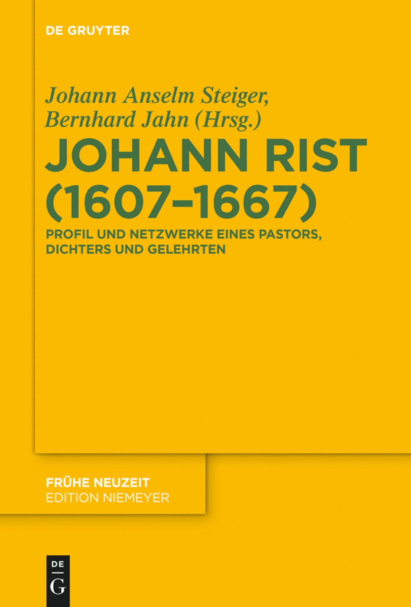 Cover image for Johann Rist (1607-1667) ISBN 9783110408942