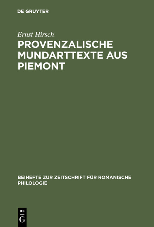 Provenzalische Mundarttexte aus Piemont
