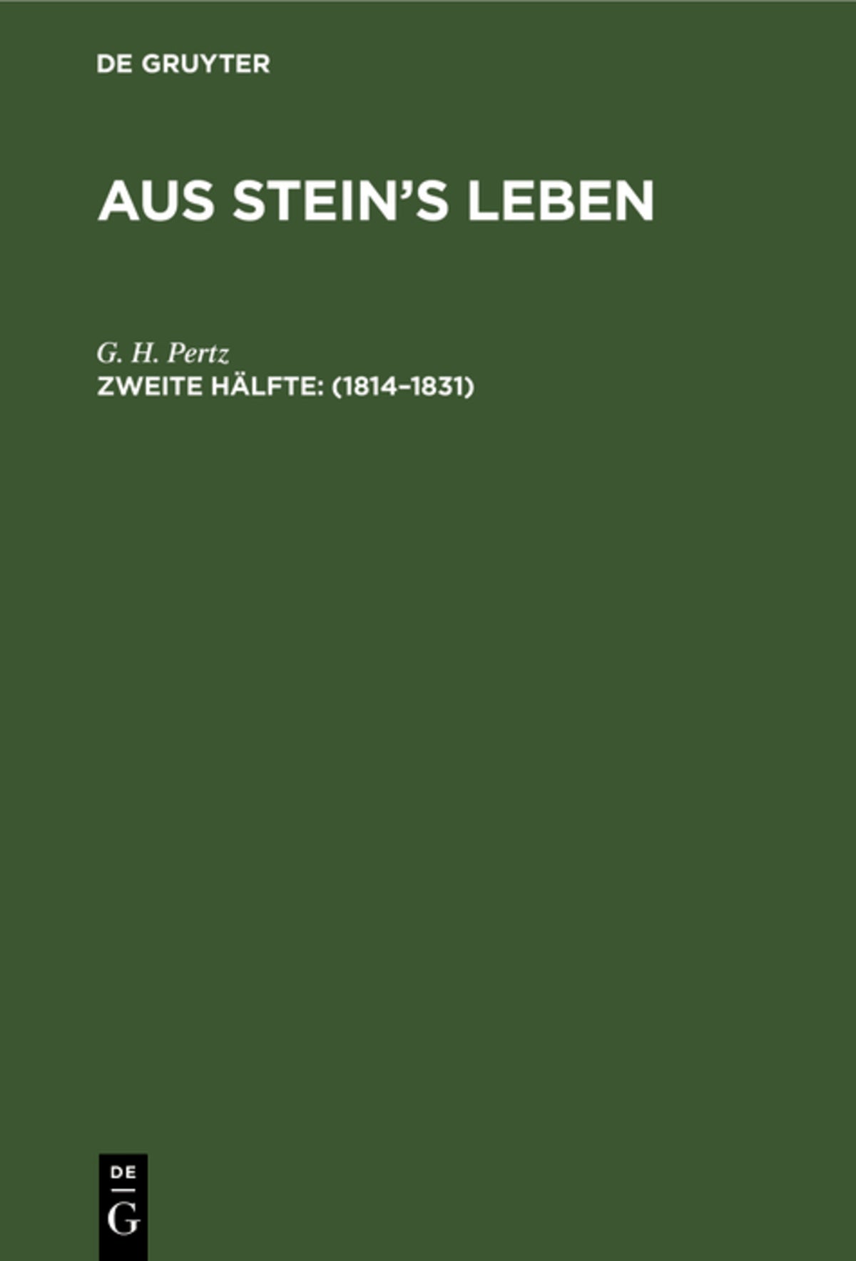 Cover image for 1814–1831 ISBN 9783111111971
