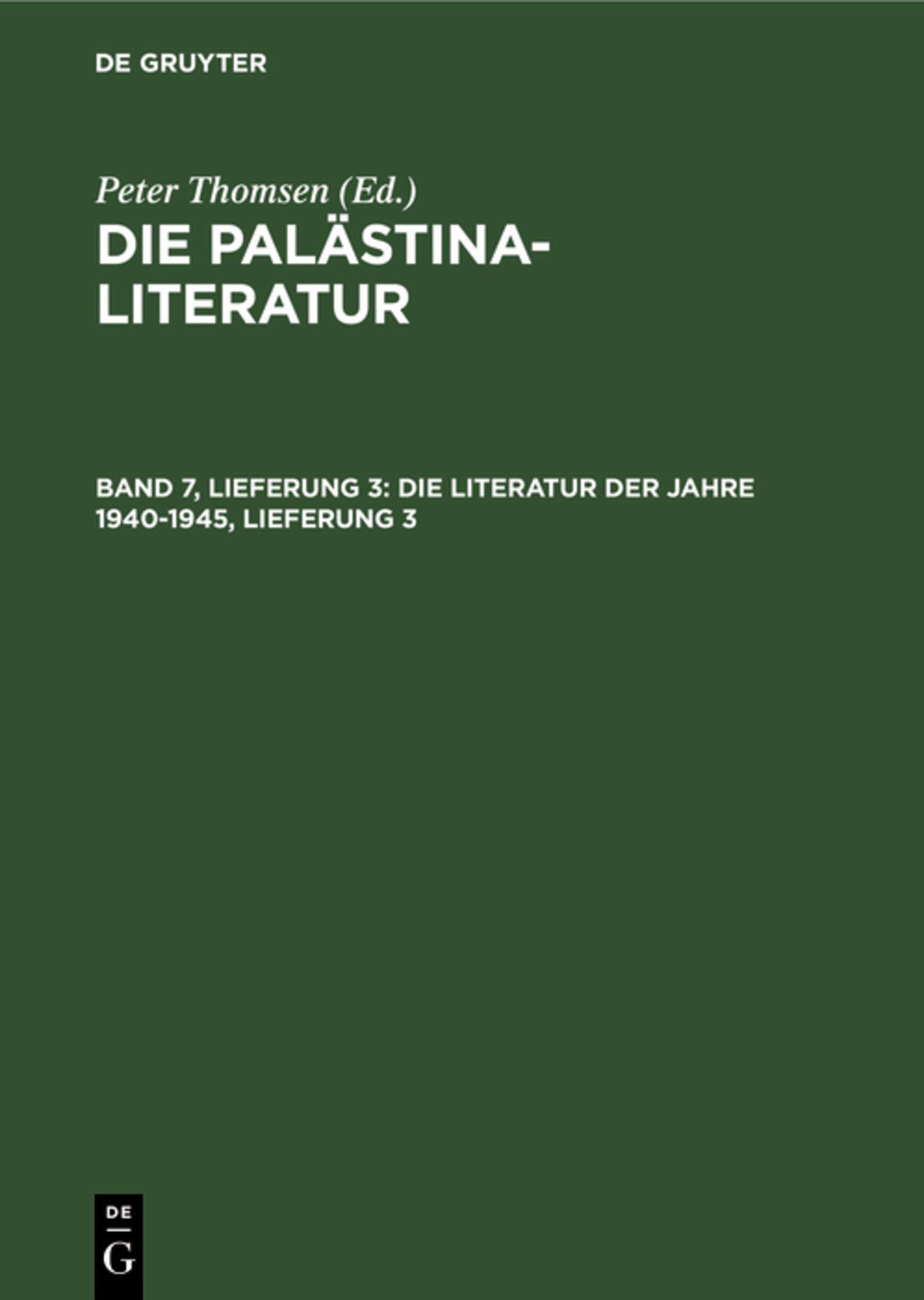 Die Literatur der Jahre 1940-1945, Lieferung 3