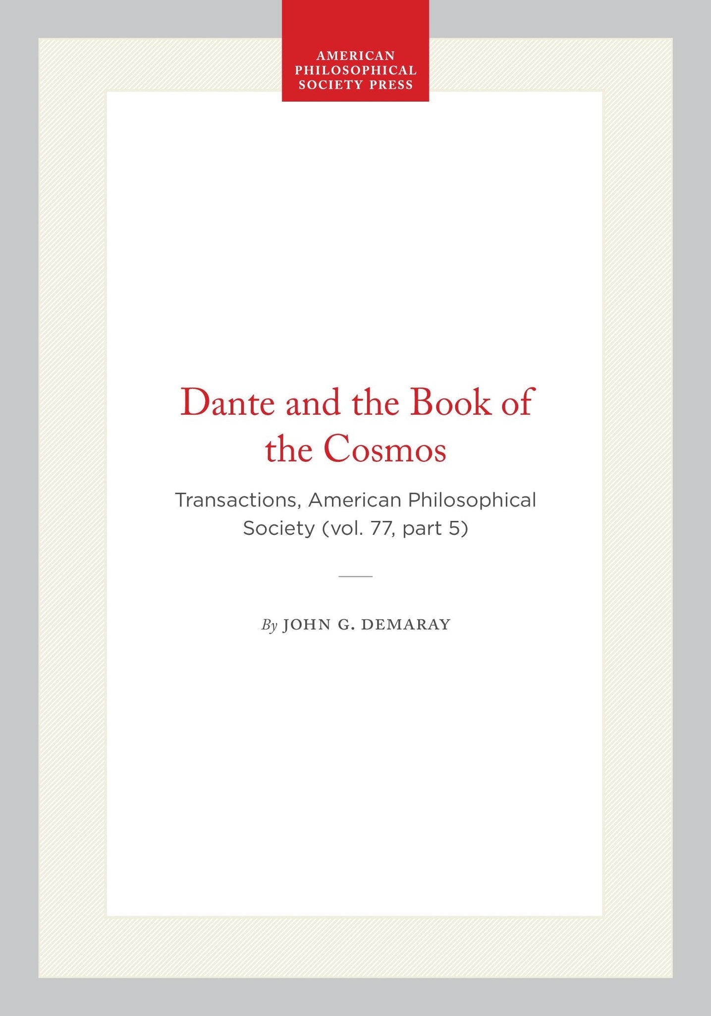 Dante and the Book of the Cosmos