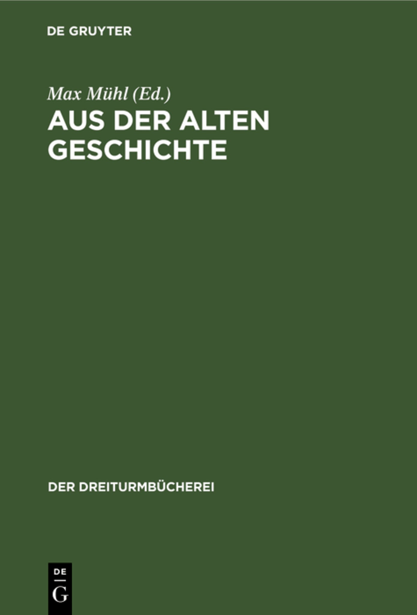 Cover image for Aus der alten Geschichte ISBN 9783486751192