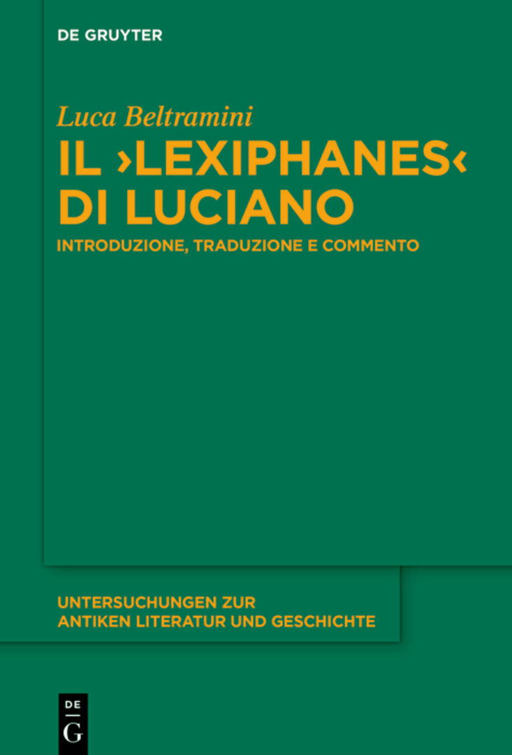 Cover image for Il ›Lexiphanes‹ di Luciano ISBN 9783112229200