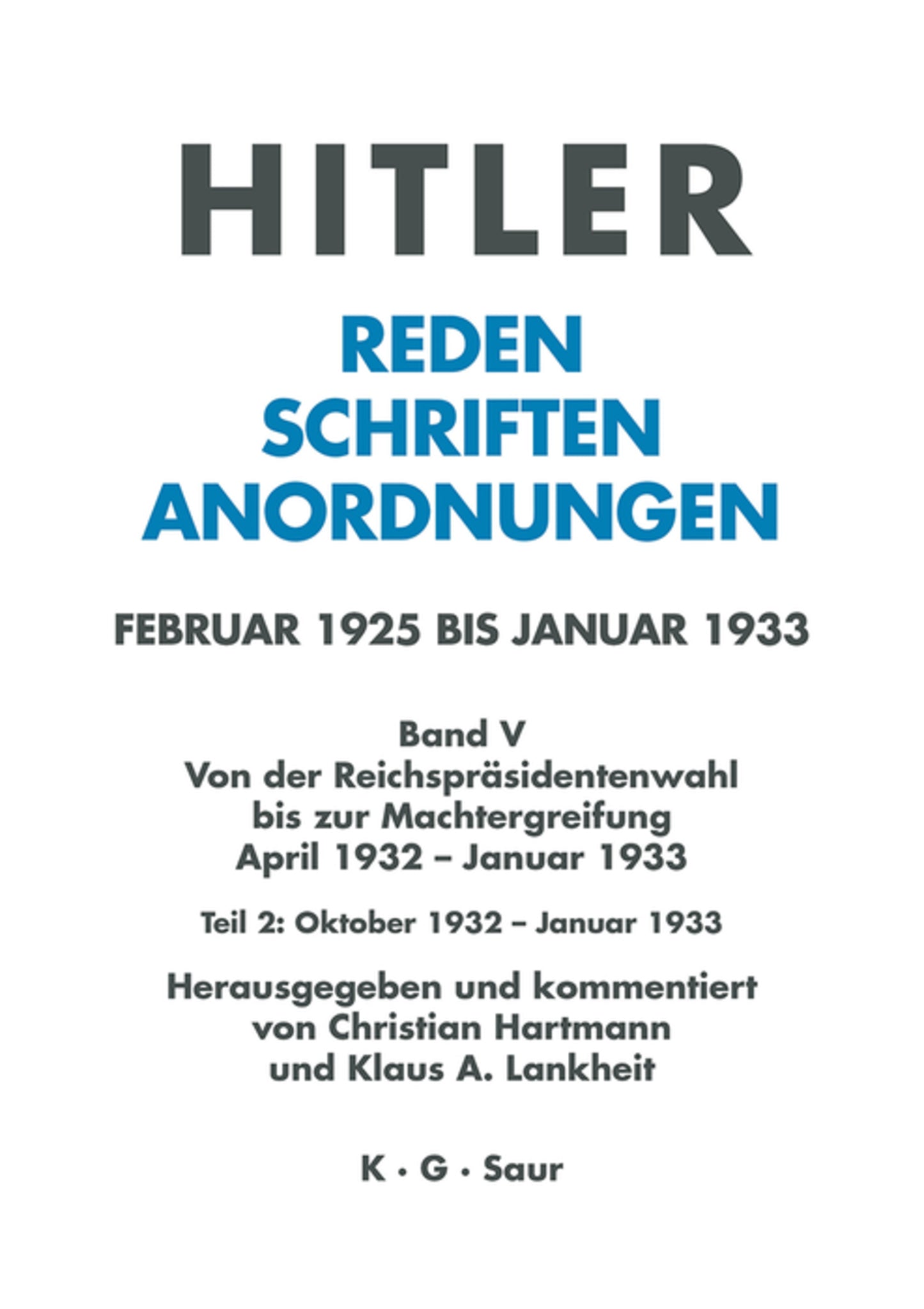 Oktober 1932 - Januar 1933