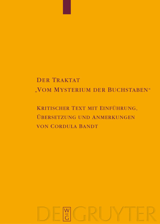 Der Traktat "Vom Mysterium der Buchstaben"