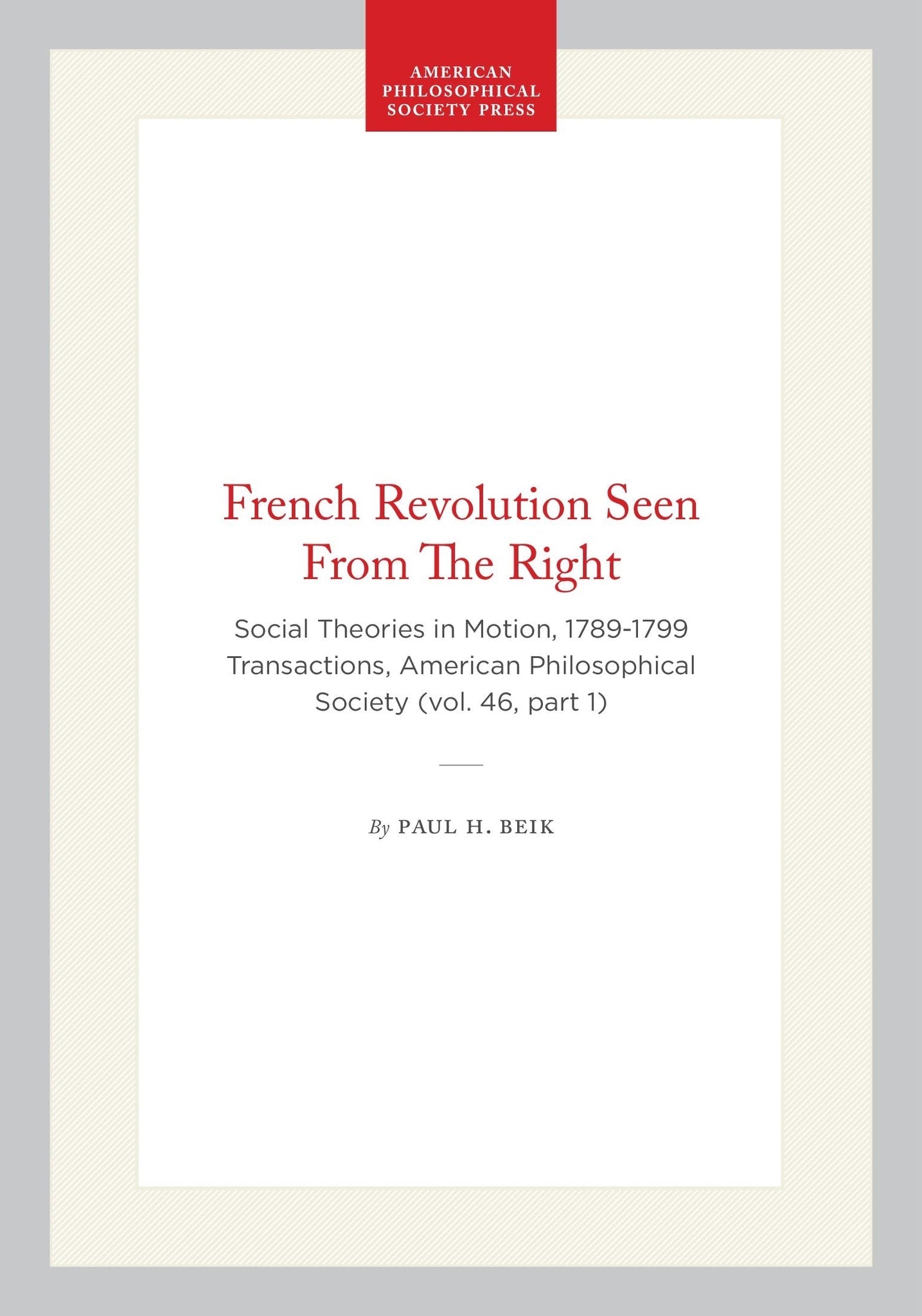 French Revolution Seen From The Right