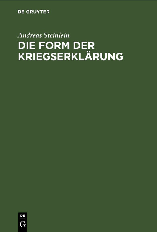 Die Form der Kriegserklärung