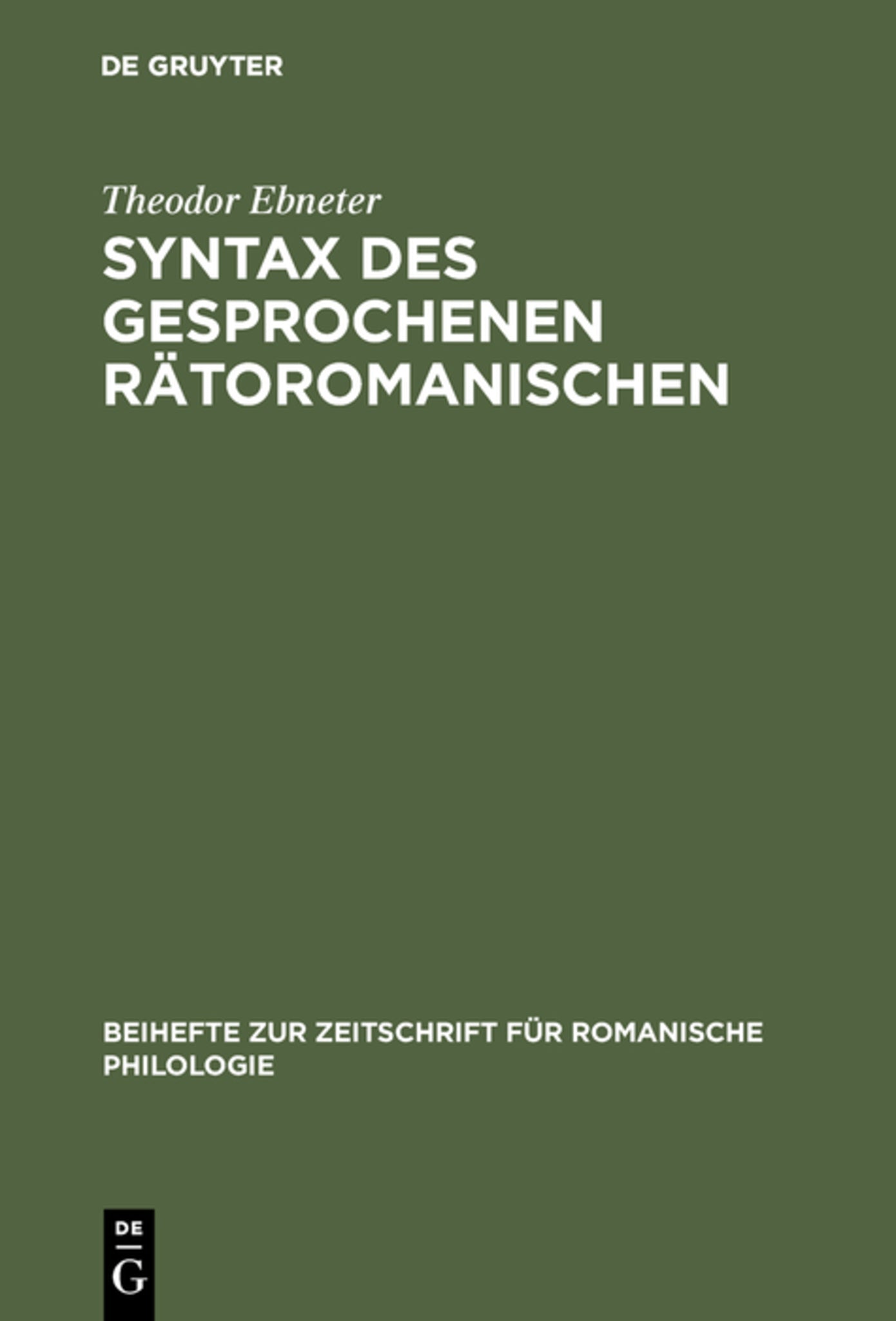 Syntax des gesprochenen Rätoromanischen