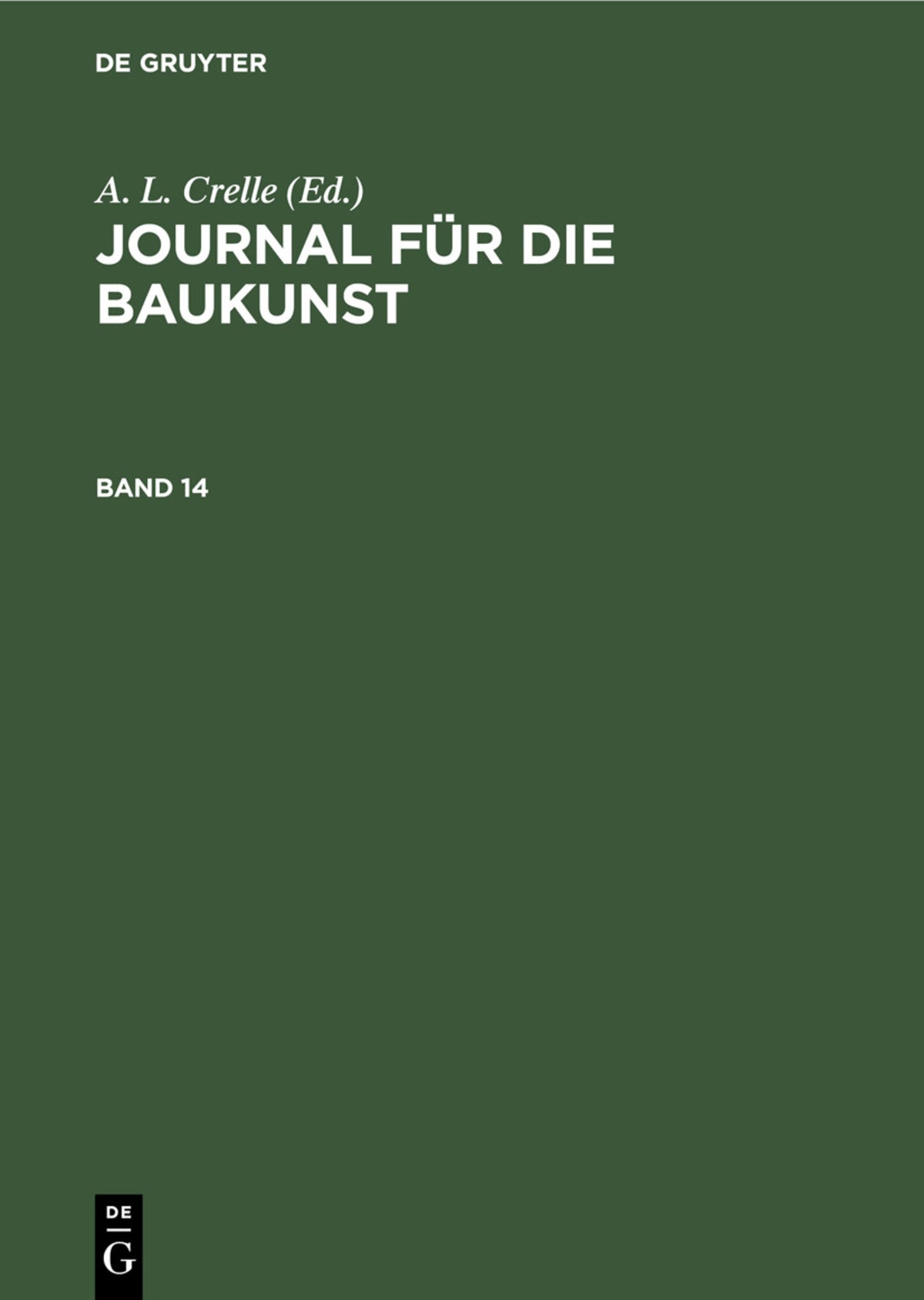 Journal für die Baukunst. Band 14