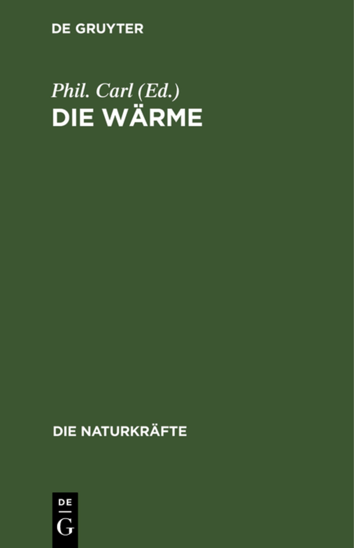 Cover image for Die Wärme ISBN 9783486722079