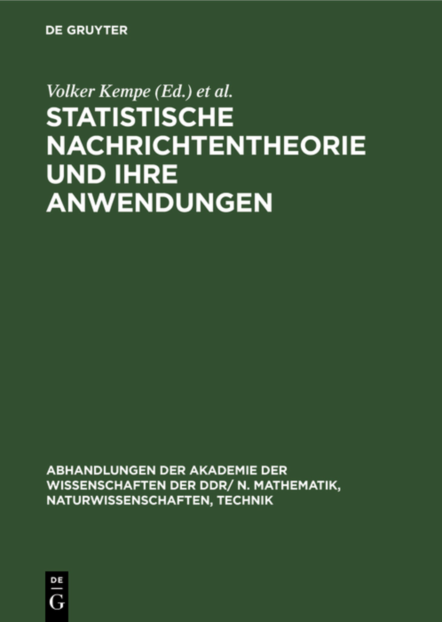 Statistische Nachrichtentheorie und ihre Anwendungen