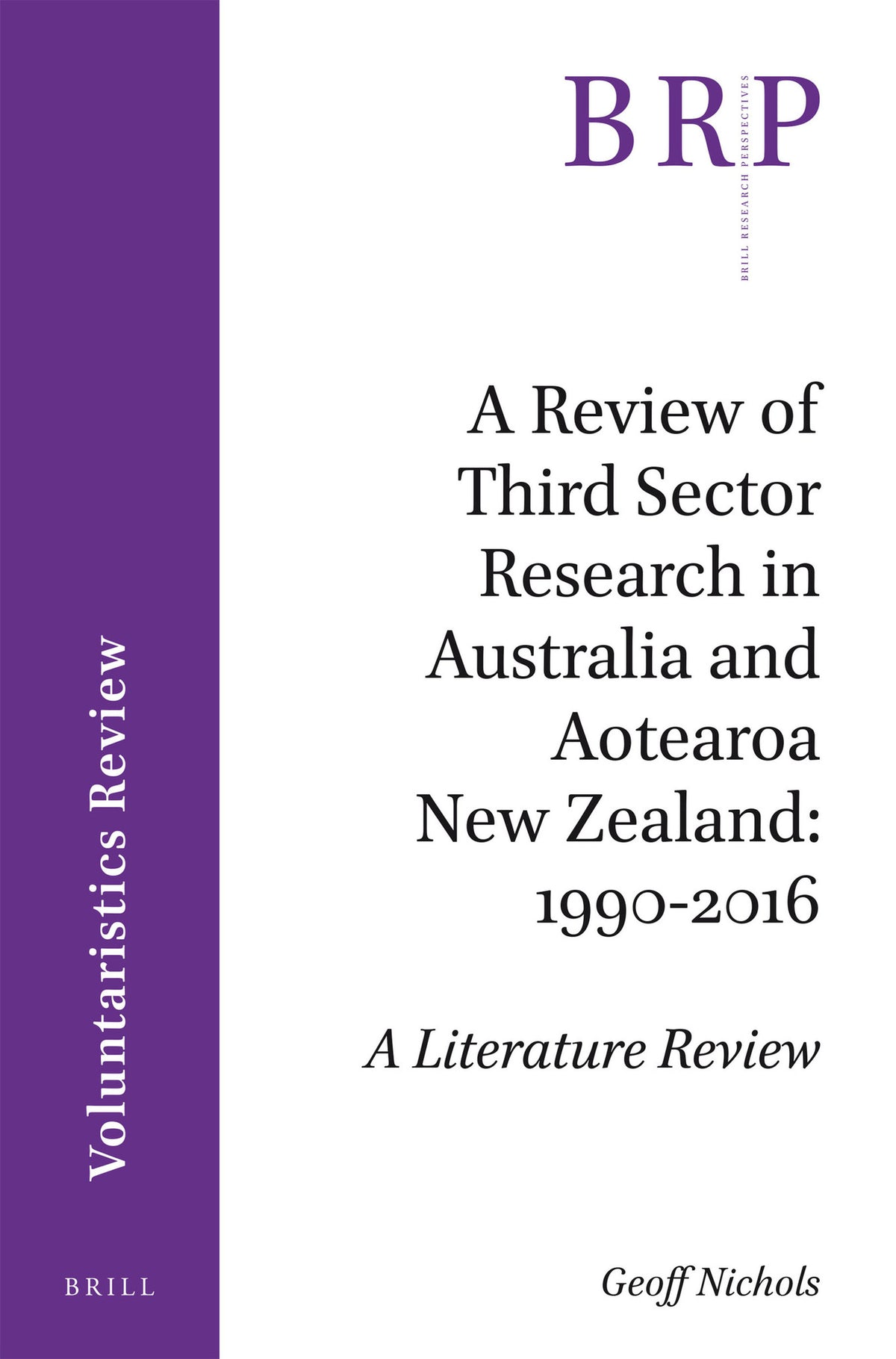 A Review of Third Sector Research in Australia and Aotearoa New Zealand: 1990-2016