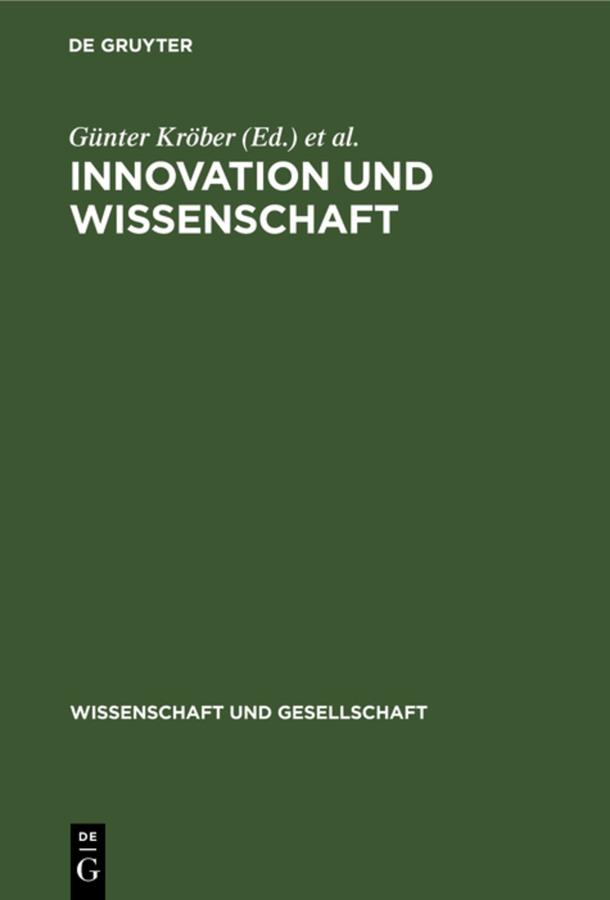 Cover image for Innovation und Wissenschaft ISBN 9783112530818