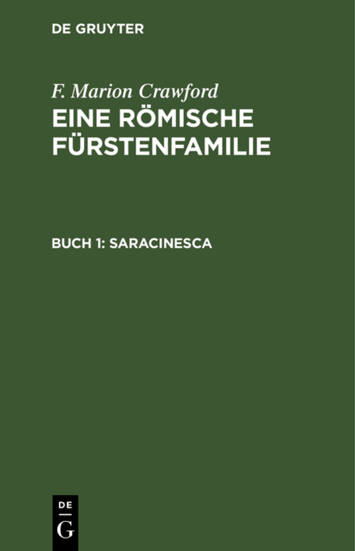 Cover image for Saracinesca ISBN 9783112364390