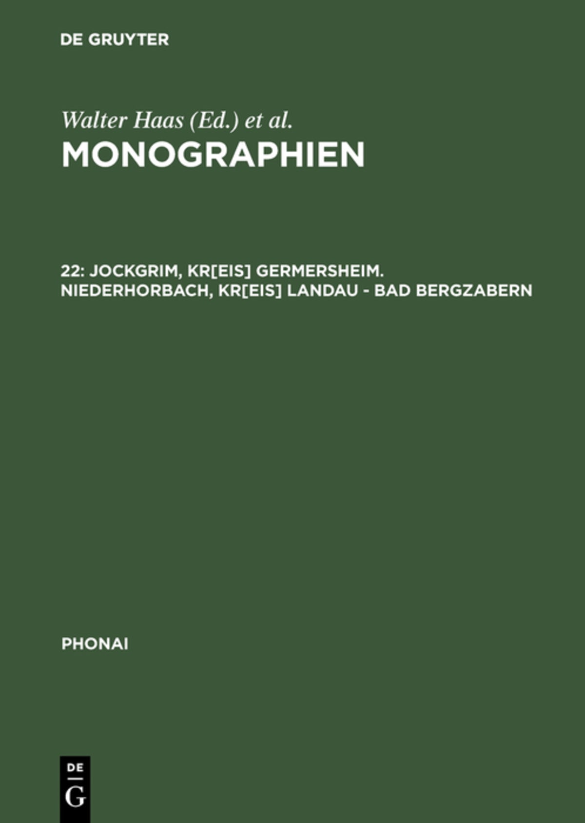Cover image for Jockgrim, Kr[eis] Germersheim. Niederhorbach, Kr[eis] Landau - Bad Bergzabern ISBN 9783484230262