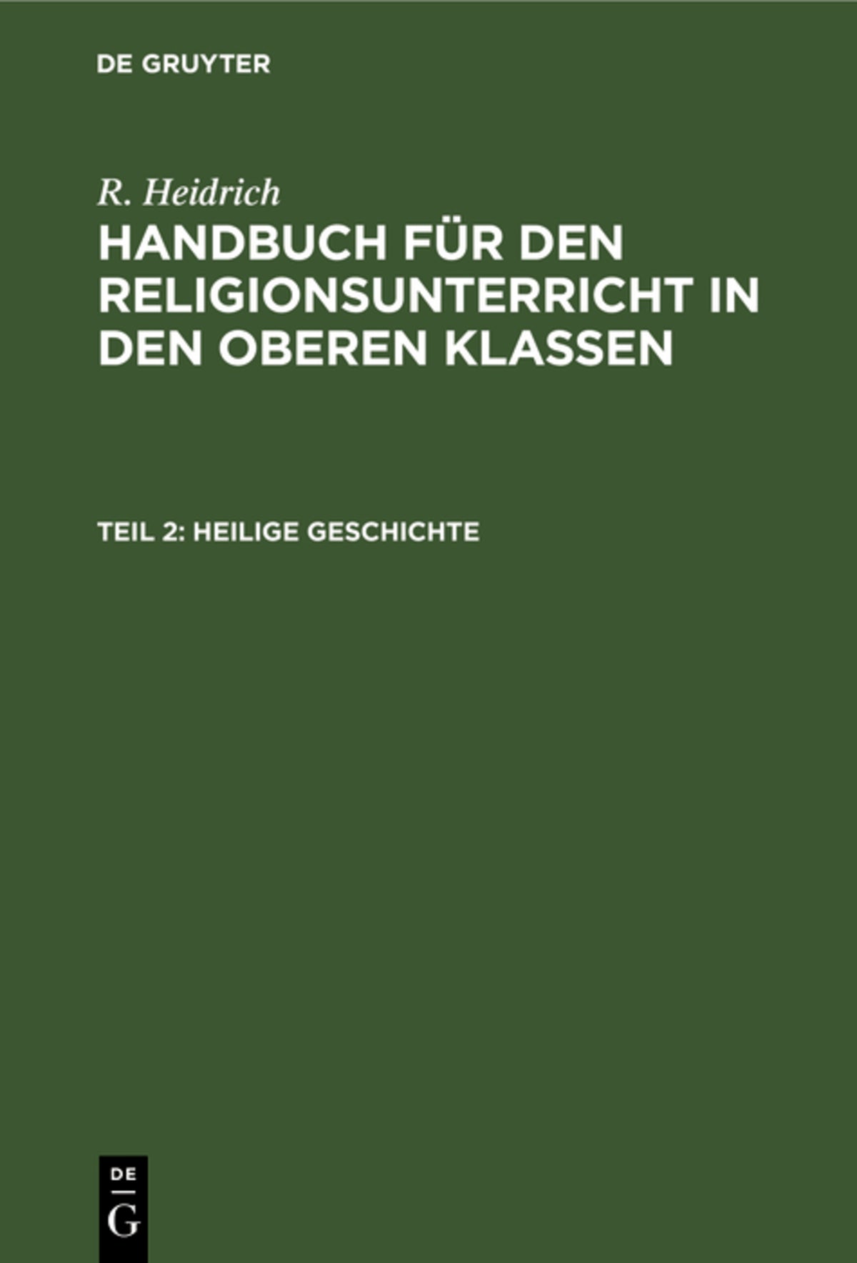 Cover image for Heilige Geschichte ISBN 9783112379776