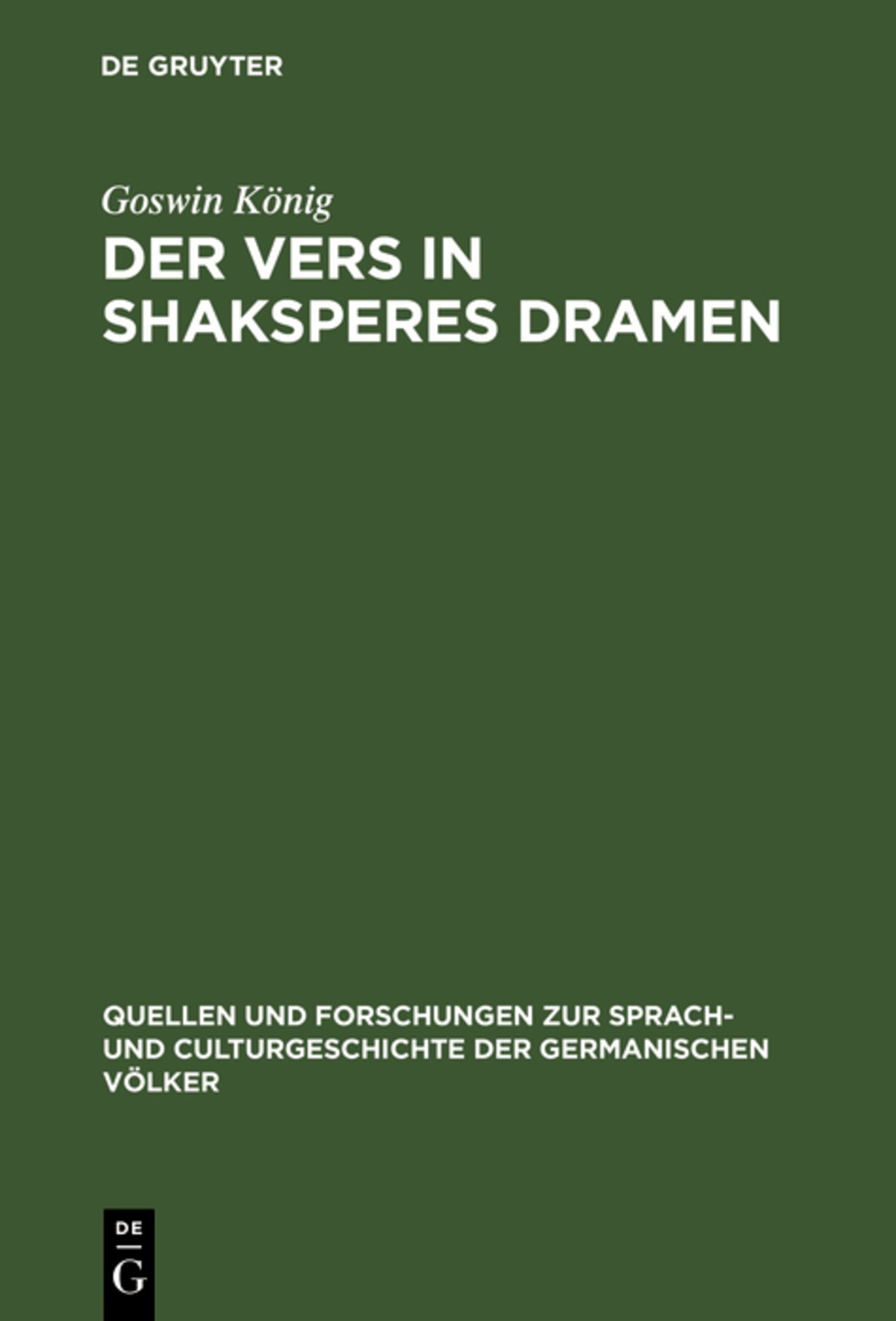 Der Vers in Shaksperes Dramen